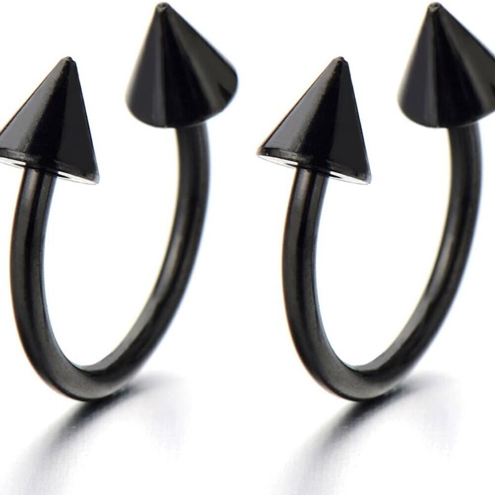 Pair of Arrow Huggie Hinged Earrings Unisex Men Women